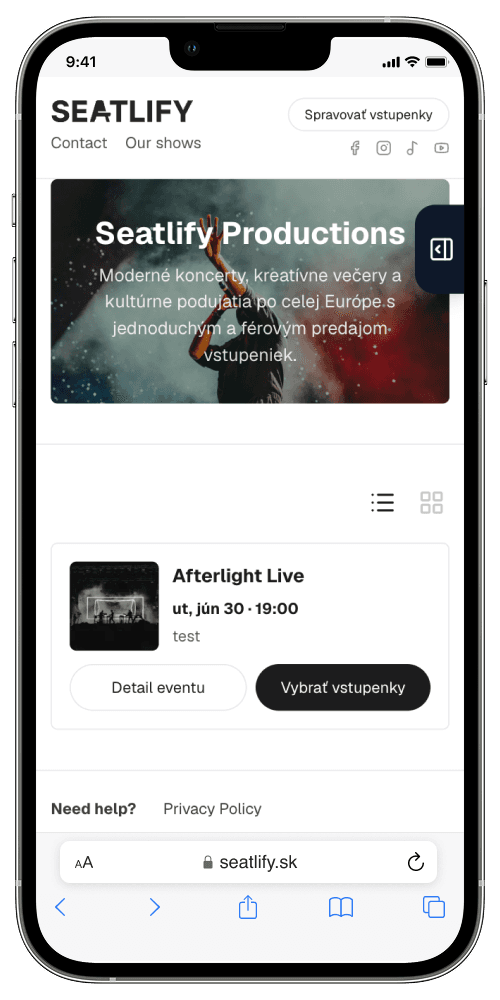 Seatlify na mobile